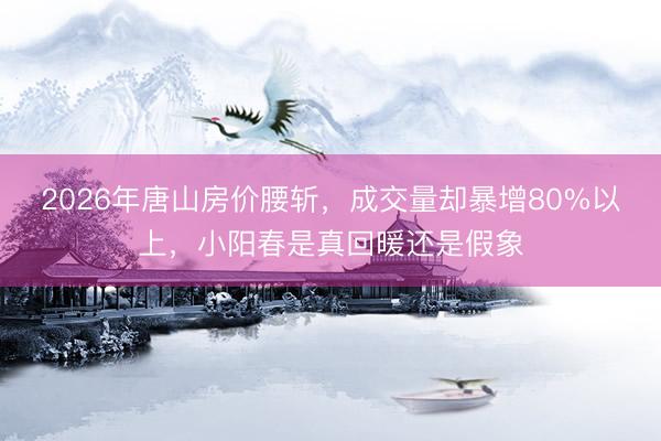 2026年唐山房价腰斩，成交量却暴增80%以上，小阳春是真回暖还是假象