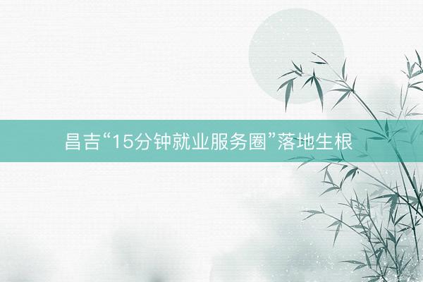 昌吉“15分钟就业服务圈”落地生根