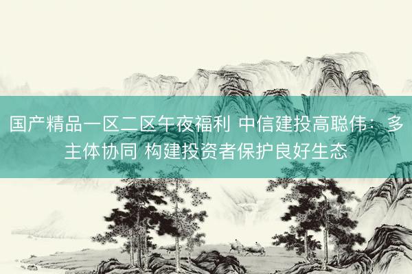 国产精品一区二区午夜福利 中信建投高聪伟：多主体协同 构建投资者保护良好生态