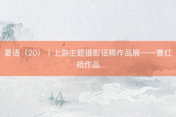 夏语（20）｜上游主题摄影征稿作品展——曹红祖作品