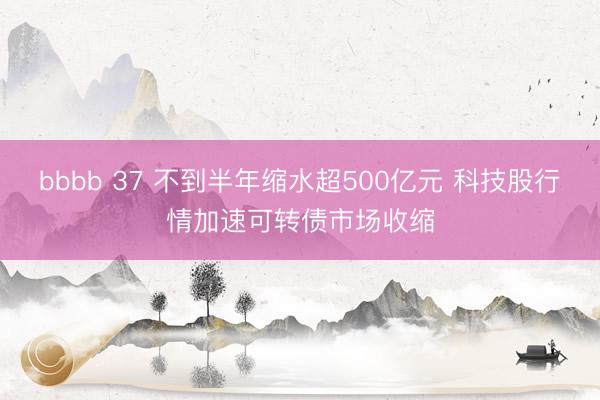 bbbb 37 不到半年缩水超500亿元 科技股行情加速可转债市场收缩