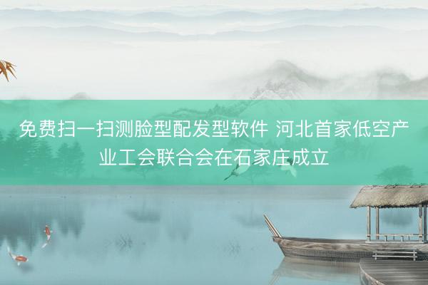 免费扫一扫测脸型配发型软件 河北首家低空产业工会联合会在石家庄成立