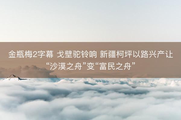 金瓶梅2字幕 戈壁驼铃响 新疆柯坪以路兴产让“沙漠之舟”变“富民之舟”