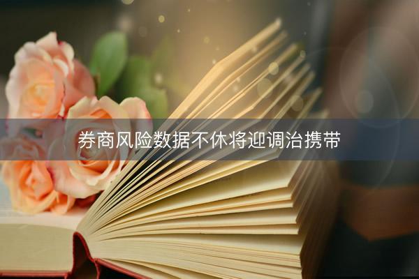 券商风险数据不休将迎调治携带