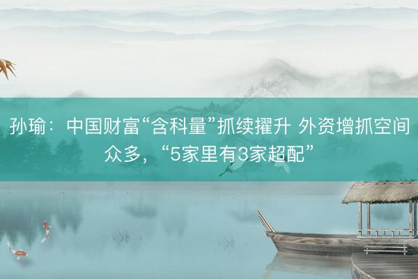 孙瑜：中国财富“含科量”抓续擢升 外资增抓空间众多，“5家里有3家超配”