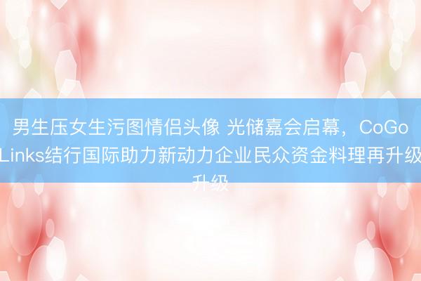 男生压女生污图情侣头像 光储嘉会启幕，CoGoLinks结行国际助力新动力企业民众资金料理再升级