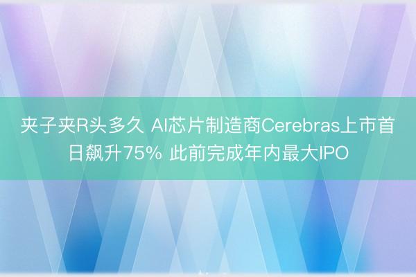 夹子夹R头多久 AI芯片制造商Cerebras上市首日飙升75% 此前完成年内最大IPO