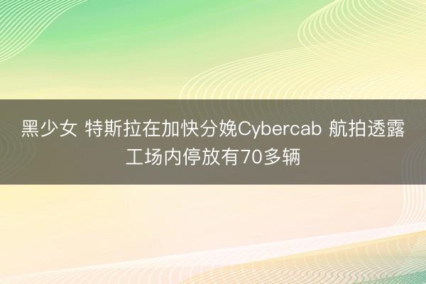 黑少女 特斯拉在加快分娩Cybercab 航拍透露工场内停放有70多辆