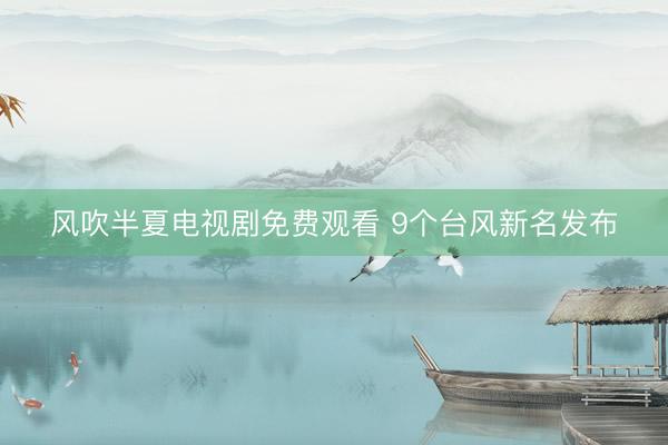 风吹半夏电视剧免费观看 9个台风新名发布