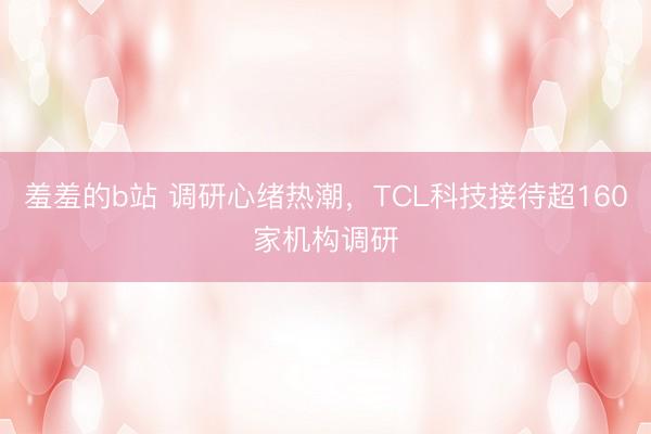羞羞的b站 调研心绪热潮，TCL科技接待超160家机构调研