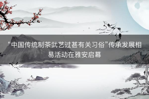 “中国传统制茶武艺过甚有关习俗”传承发展相易活动在雅安启幕